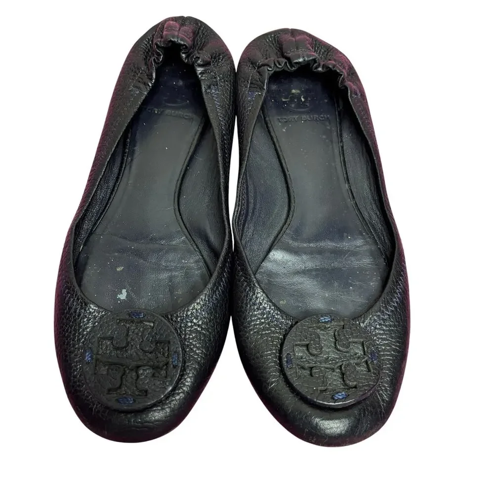 Tory Burch Black Minnie Traveler Ballet Flats Sz 6.5